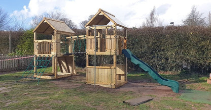 ACTIVE Longtown towers – 140x140cm- 1.5 and 1.2m platform height, with slide, 3 accessories, seating