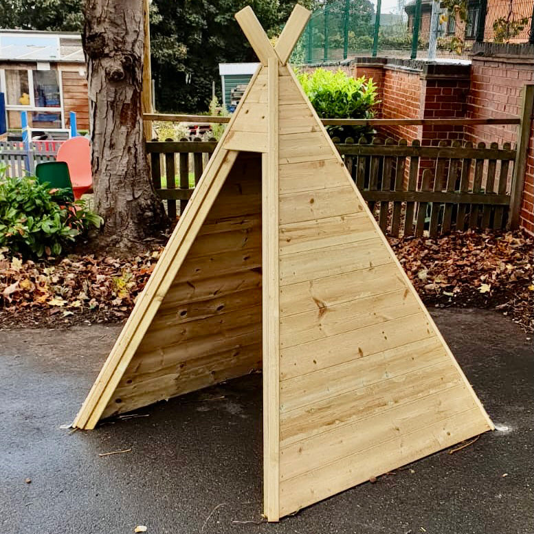 Active Wooden Tipi Play Structure – 1.4m x 1.4m