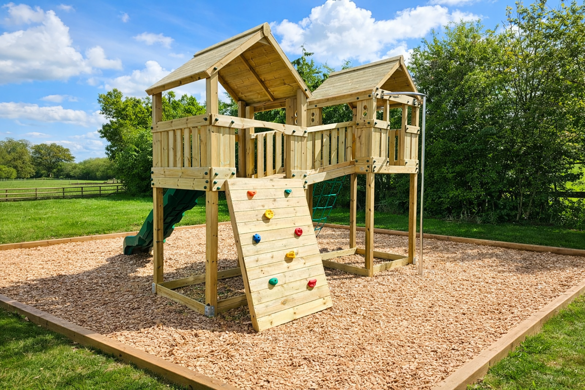 ACTIVE Hereford towers – 1.5 and 1.8m platform height, with slide, 3 accessories