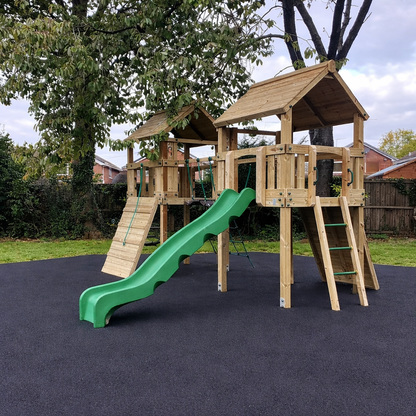 ACTIVE Woodland towers – 2x 1.5 height platforms, with slide, 4 accessories