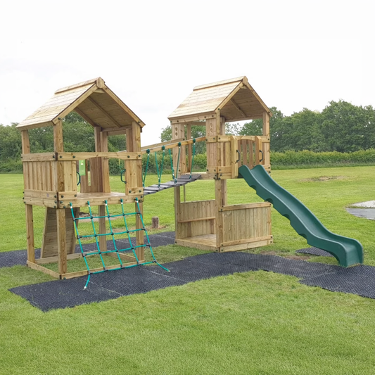 ACTIVE Longtown towers – 140x140cm- 1.5 and 1.2m platform height, with slide, 3 accessories, seating