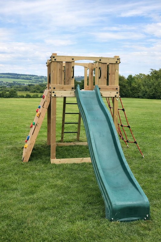 Active Climb ‘n’ Slide Tower with ladder, climbing wall and net