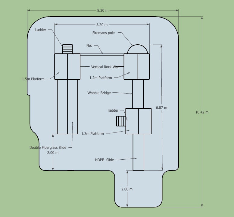 ACTIVE Hampton towers – 3 x 140x140cm platforms- 1.5 and 1.2m platform height