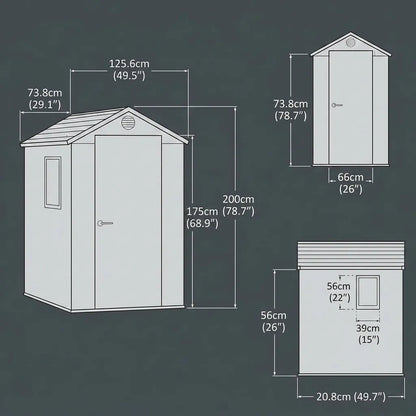 Keter 4×6 Darwin Heavy Duty Plastic Garden Shed Brown