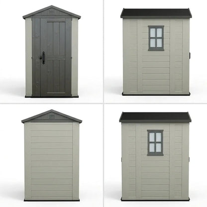 Keter 4×6 Factor Heavy Duty Plastic Garden Shed Beige
