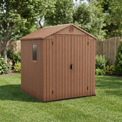 Keter 6×6 Darwin Heavy Duty Plastic Garden Shed Brown