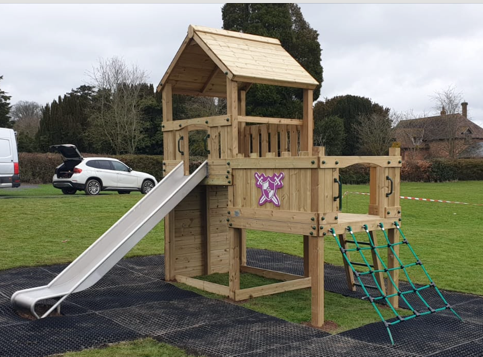 Wigmore Tower with slide, ladder, climbing walls, net