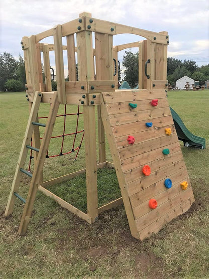 Active Climb ‘n’ Slide Tower with ladder, climbing wall and net