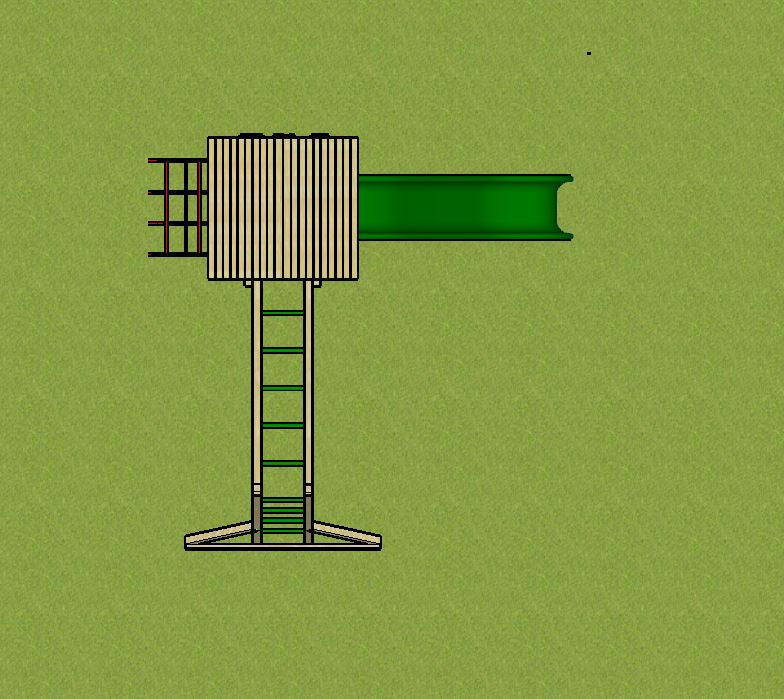 Goodrich Tower with slide, climbing wall, net and monkey bars
