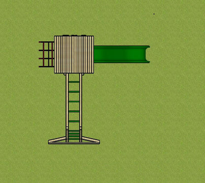Goodrich Tower with slide, climbing wall, net and monkey bars