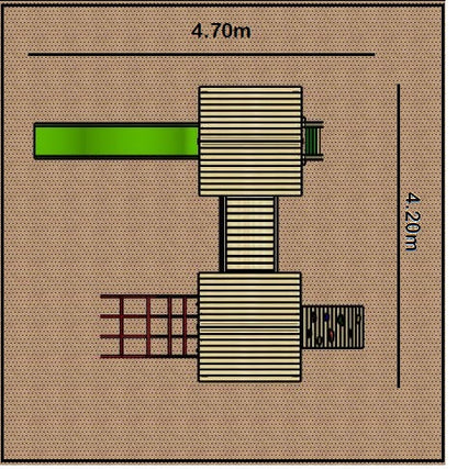 ACTIVE Hopton towers – 1.5 and 1.2m platform height, with slide, 3 accessories