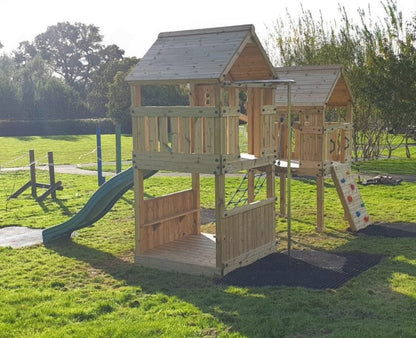 ACTIVE Longtown towers – 140x140cm- 1.5 and 1.2m platform height, with slide, 3 accessories, seating