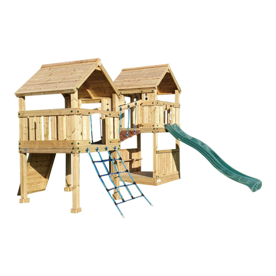 ACTIVE Longtown towers – 140x140cm- 1.5 and 1.2m platform height, with slide, 3 accessories, seating