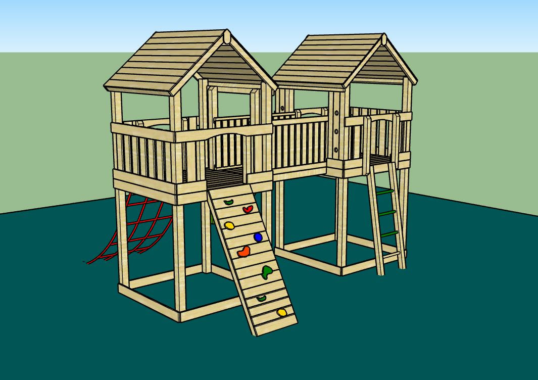 ACTIVE Hopton towers – 1.5 and 1.2m platform height, with slide, 3 accessories