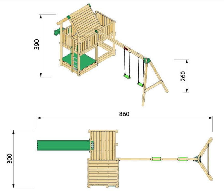 Hy-land P3S Climbing Frame with Swing Module