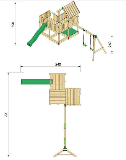 Hy-land P5S Climbing Frame with Swing Module