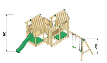 Hy-land P6S Climbing Frame with Swing Module