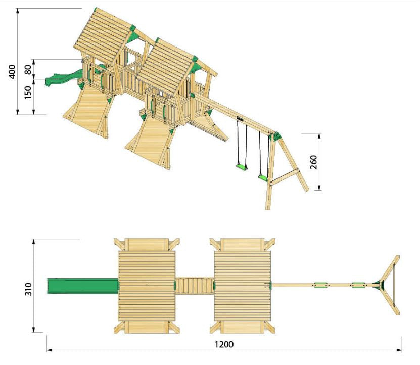 Hy-land Q4S Climbing Frame with Swing Module