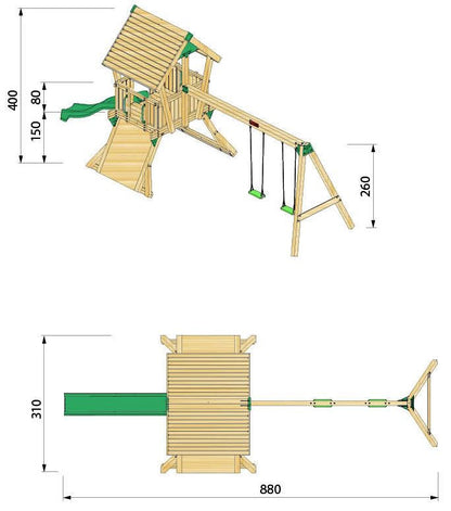 Hy-land Q2S Climbing Frame with Swing Module
