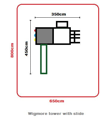 Wigmore Tower with slide, ladder, climbing walls, net